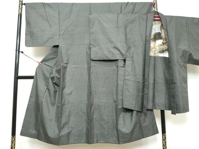 平和屋着物●男性 本場大島紬 アンサンブル 長羽織 100亀甲 総詰め 正絹 逸品 DABK0866ud