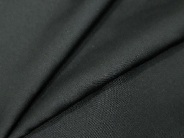 平和屋着物●男性 黒紋付 アンサンブル 長羽織 羽裏:風景文 キングサイズ 正絹 逸品 DABK0869ud