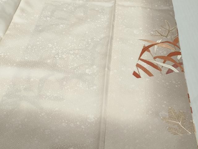平和屋着物●銀座きしや 訪問着 駒刺繍 松葉草文 暈し染め 金彩 正絹 逸品 DABK0871ud