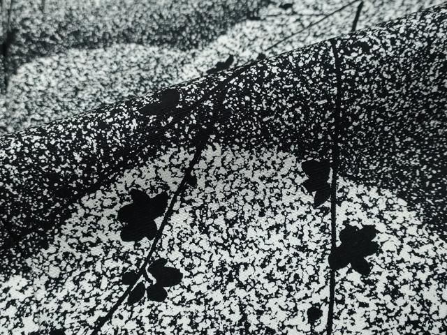 平和屋着物●訪問着 作家物 たたき染め 枝花文 黒地 やまと誂製 正絹 逸品 DABK0875ud