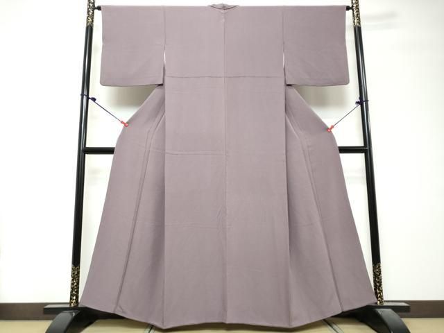 平和屋着物●上質な色無地 葡萄鼠色 正絹 逸品 DABK0882ud