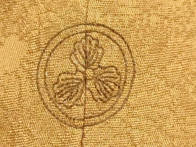 平和屋着物●上質な色無地 辻が花地紋 金唐茶色 ますいわ屋扱い 正絹 逸品 DABK0885ud