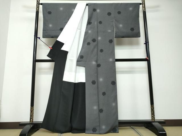 平和屋着物●江戸小紋 彫士:住田双光・染士:服部光擴 小紋 雪輪文 蛍暈し 正絹 逸品 DABK0900ud