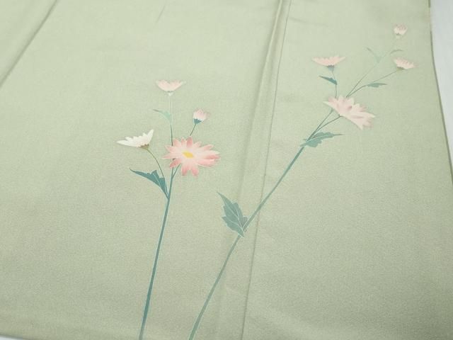 平和屋着物●訪問着 友禅 作家物 鈴蘭 枝花文 暈し染め 正絹 逸品 DABK0909ud