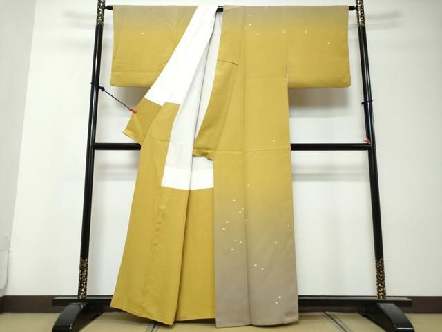 平和屋着物●染色作家 玉村咏 アトリエ攸 訪問着 霞文 暈し染め 正絹 逸品 DABK0914ud