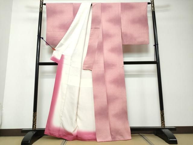平和屋着物●江戸小紋 舞桜文 暈し染め 正絹 逸品 DABK0918ud
