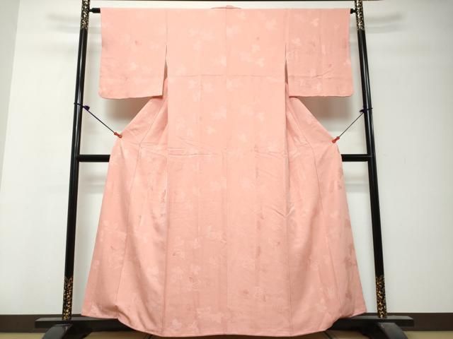 平和屋着物●上質な小紋 地紋起こし 葉尽くし文 正絹 逸品 DABK0927ud