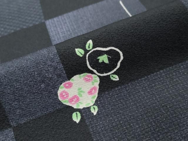 平和屋着物●上質な小紋 草花文 京都きもの友禅扱い 正絹 逸品 未使用 DABK0930ud