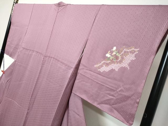 平和屋着物●訪問着 刺繍 絞り 草花丸文 金彩 正絹 逸品 未使用 DABK0932ud