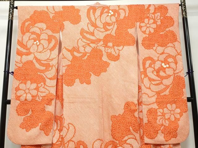平和屋着物●豪華振袖 総絞り 草花文 正絹 逸品 DABK0933ud