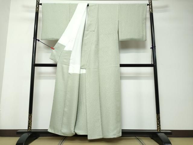 平和屋着物●上質な色無地 源氏物語千年 源氏花尽 利休鼠色 反端付き 正絹 逸品 DABK0942ud
