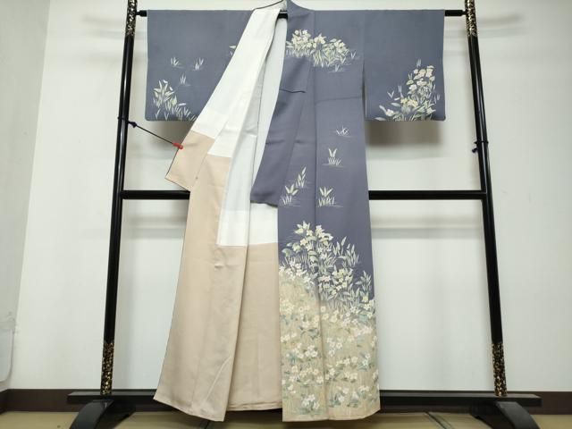 平和屋着物●訪問着 友禅 作家物 草花文 暈し染め 鈴乃屋扱い 正絹 逸品 DABK0970ud
