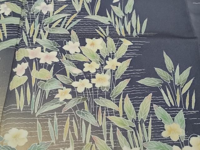 平和屋着物●訪問着 友禅 作家物 草花文 暈し染め 鈴乃屋扱い 正絹 逸品 DABK0970ud