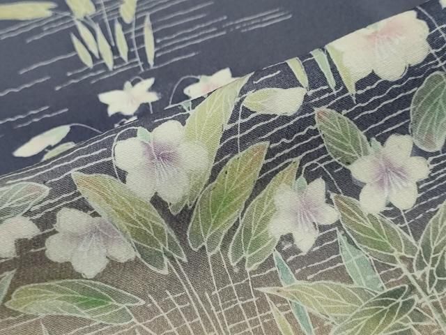 平和屋着物●訪問着 友禅 作家物 草花文 暈し染め 鈴乃屋扱い 正絹 逸品 DABK0970ud
