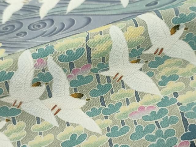 平和屋着物●本加賀友禅作家 百貫華峰 色留袖 飛鳥樹林文 暈し染め 正絹 逸品 DABK0971ud
