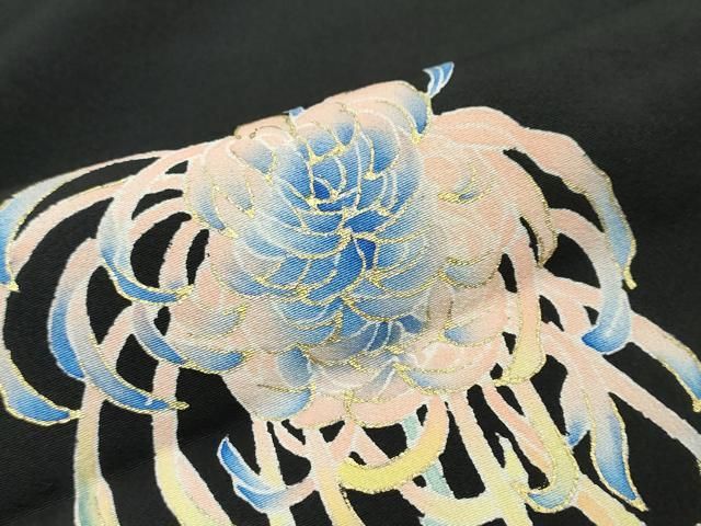 平和屋着物●豪華黒留袖 作家物 刺繍 洋花文 金彩 正絹 逸品 DABK0972ud