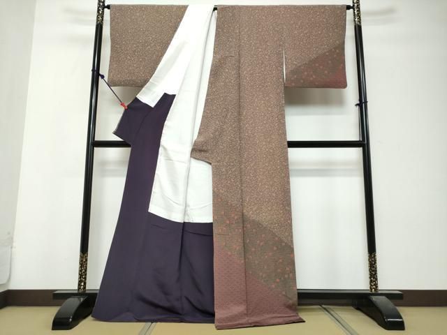 平和屋着物●訪問着 宝尽くし飛鶴草花文 正絹 逸品 DABK0979ud