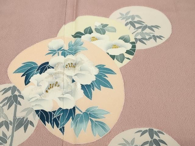 平和屋着物●訪問着 刺繍 草花丸文 金糸 正絹 逸品 DABK0997ud