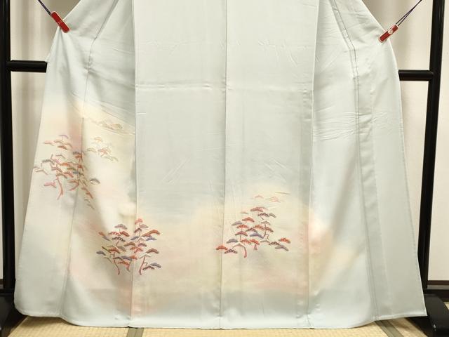平和屋着物▽訪問着 単衣 枝松文 暈し染め 金彩 正絹 逸品 DABK1012cd