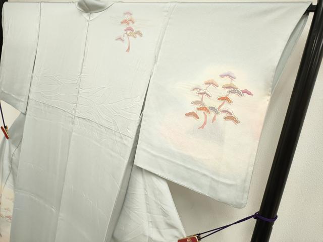 平和屋着物▽訪問着 単衣 枝松文 暈し染め 金彩 正絹 逸品 DABK1012cd