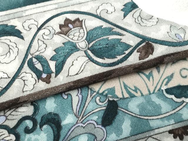 平和屋着物▽訪問着 単衣 更紗花文 暈し染め 正絹 逸品 DABK1021cd