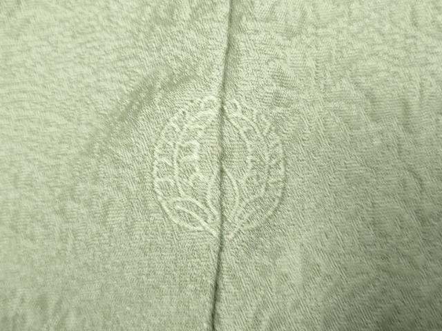 平和屋着物▽上質な色無地 単衣 舞花地紋 草葉柳色 正絹 逸品 DABK1053cd