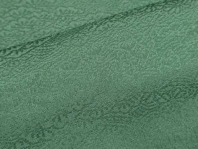 平和屋着物▽上質な色無地 単衣 舞花地紋 若竹色 正絹 逸品 DABK1059cd