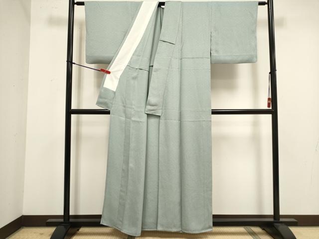 平和屋着物▽上質な色無地 単衣 白藍色 正絹 逸品 DABK1060cd