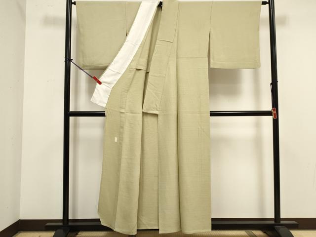 平和屋着物▽本加賀友禅作家 押田正義監修 色無地 単衣 堅牢染 白橡色 証紙付き 正絹 逸品 DABK1067cd