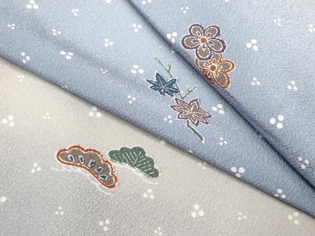平和屋着物▽小紋 単衣 舞花文 暈し染め 洗える着物 DABK1073cd