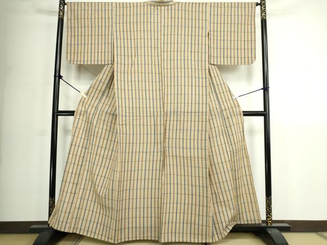 平和屋着物∴夏物 阿波しじら織 浴衣 格子 綿 逸品 DABK1097cd
