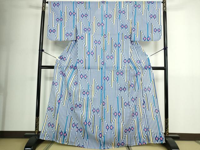 平和屋着物∴夏物 浴衣 菱間道 綿 逸品 DABK1102cd