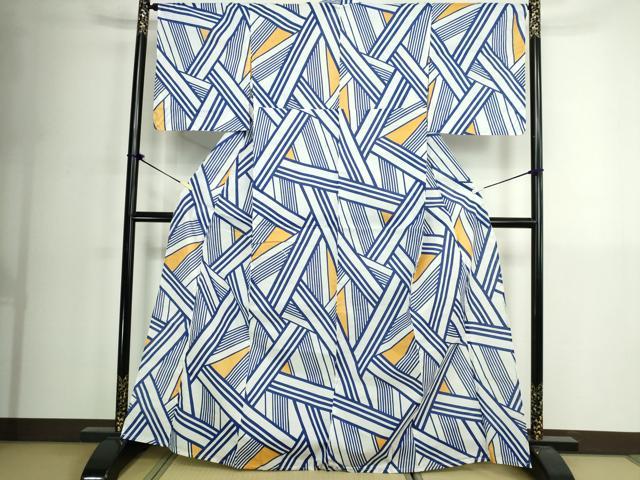 平和屋着物∴夏物 浴衣 幾何学文 綿 逸品 DABK1108cd