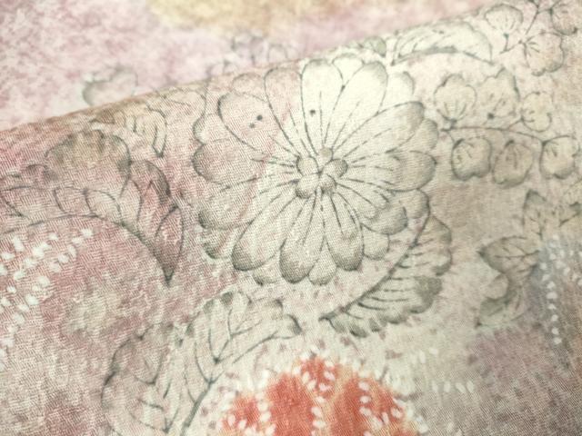 平和屋着物▽上質な小紋 単衣 辻が花 暈し染め 鬼しぼ縮緬 正絹 逸品 未使用 DABK1138cd