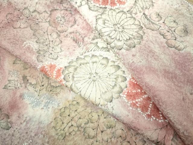平和屋着物▽上質な小紋 単衣 辻が花 暈し染め 鬼しぼ縮緬 正絹 逸品 未使用 DABK1138cd