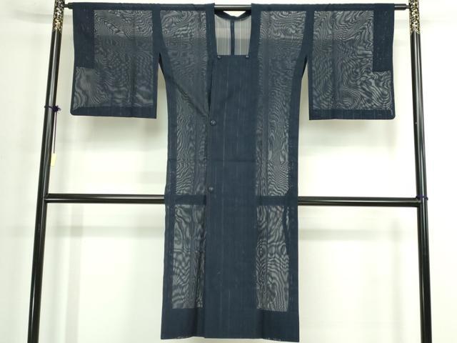 平和屋着物▽道行コート スリーシーズン 春夏秋 塵除け 縞 ロング丈 正絹 逸品 DABK1161cd