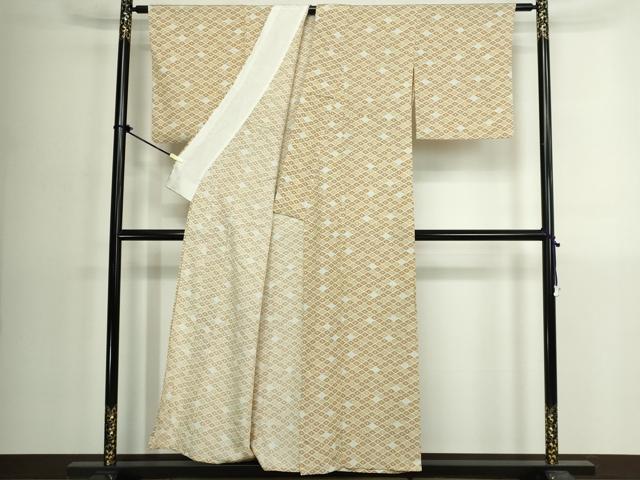 平和屋着物▽上質な小紋 単衣 花菱文 正絹 逸品 DABK1165cd