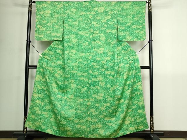 平和屋着物▽上質な小紋 単衣 舞花文 正絹 逸品 DABK1244cd