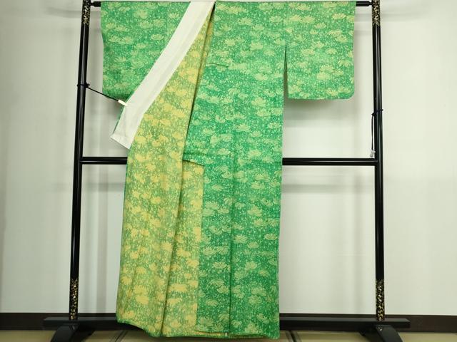 平和屋着物▽上質な小紋 単衣 舞花文 正絹 逸品 DABK1244cd