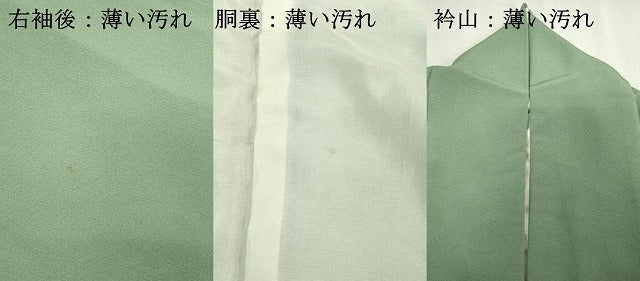 平和屋着物■上質な色無地 山葵色 正絹 逸品 DABK1336cd