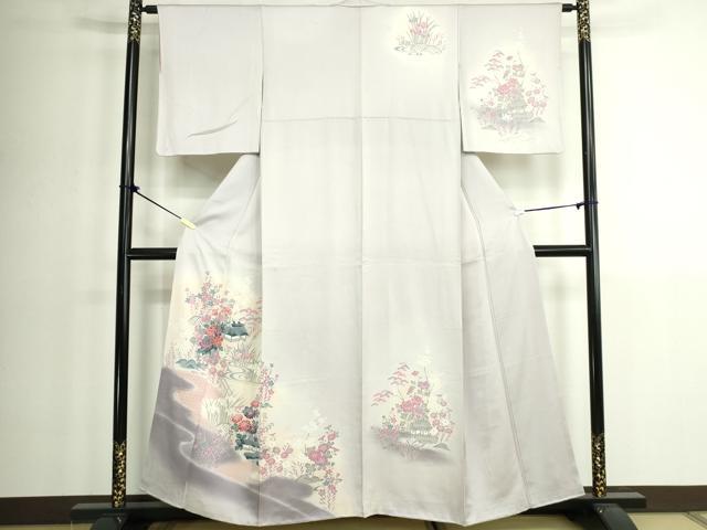 平和屋着物■訪問着 友禅 風景花車文 暈し染め 正絹 逸品 DABK1341cd