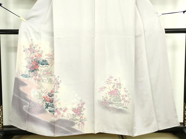 平和屋着物■訪問着 友禅 風景花車文 暈し染め 正絹 逸品 DABK1341cd