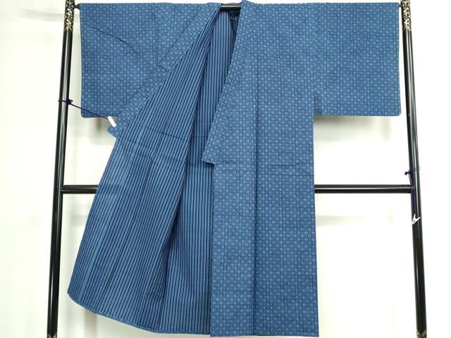 平和屋着物∴夏物 男性 浴衣 竺仙 両面染 籠染 手縫い 菱文 綿 逸品 DABK1345cd