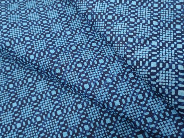 平和屋着物∴夏物 男性 浴衣 竺仙 両面染 籠染 手縫い 菱文 綿 逸品 DABK1345cd