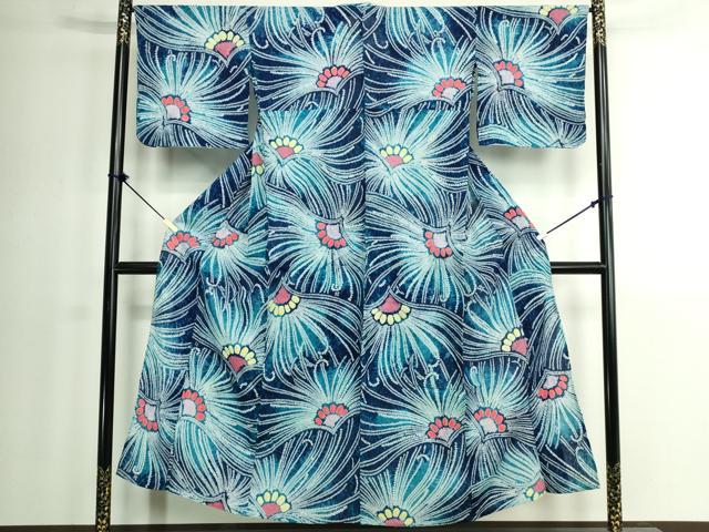 平和屋着物∴夏物 浴衣 有松鳴海絞り 乱菊 綿 逸品 DABK1352cd