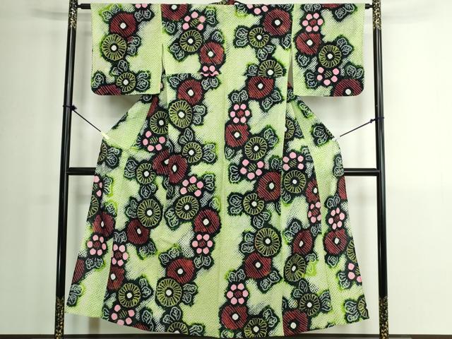 平和屋着物∴夏物 浴衣 有松鳴海絞り 花繋ぎ 綿 逸品 DABK1356cd
