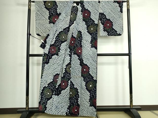 平和屋着物∴夏物 浴衣 有松鳴海絞り 花唐草文 綿 逸品 DABK1369cd