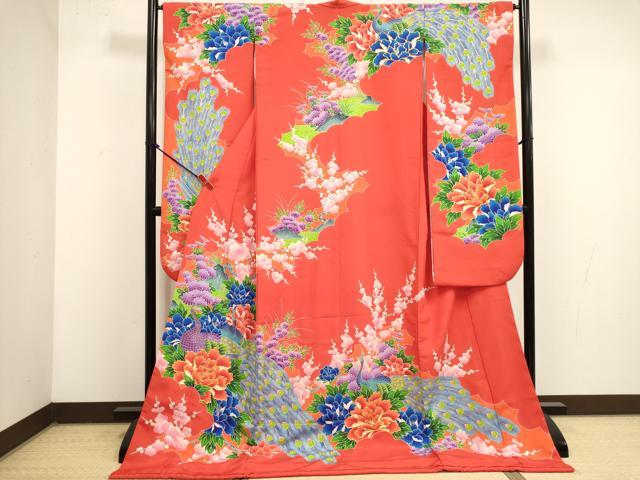 平和屋本店●お引きずり・お引き摺り・引き振袖 和装 結婚式 舞妓 芸妓 芸者 衣装 駒刺繍 孔雀花文 金彩 DABK1436cd
