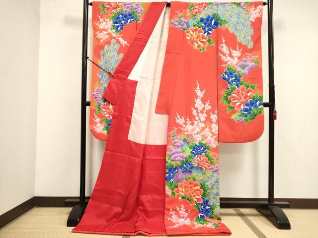 平和屋本店●お引きずり・お引き摺り・引き振袖 和装 結婚式 舞妓 芸妓 芸者 衣装 駒刺繍 孔雀花文 金彩 DABK1436cd
