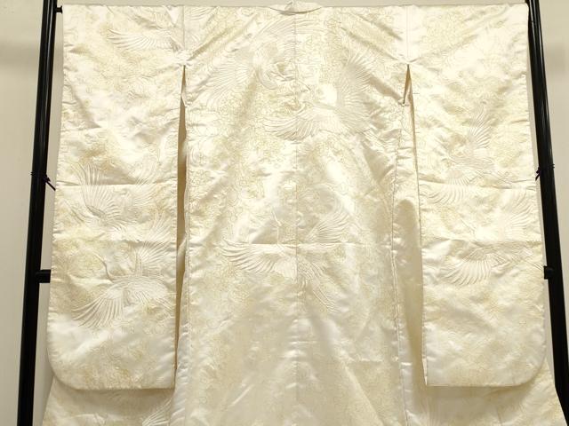 平和屋本店●白打掛 白無垢 お引きずり 和装 婚礼 結婚式 花嫁 神社挙式 飛鶴花文 ラメ糸 DABK1448cd